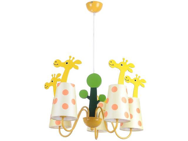 Люстра для детской комнаты Brille Жирафы 40W E14 Желтый