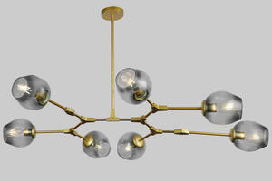 Люстра на 7 ламп Lightled Molecule 52-L7731-7 GD+BК