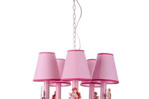 Люстра с абажуром для детской комнаты Brille 40W E14 Розовый