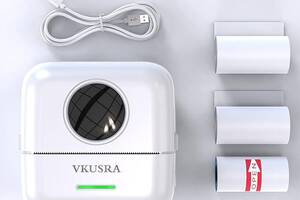 Маленький принтер VKUSRA, мини-карманный принтер со встроенной батареей емкостью 1200 мАч