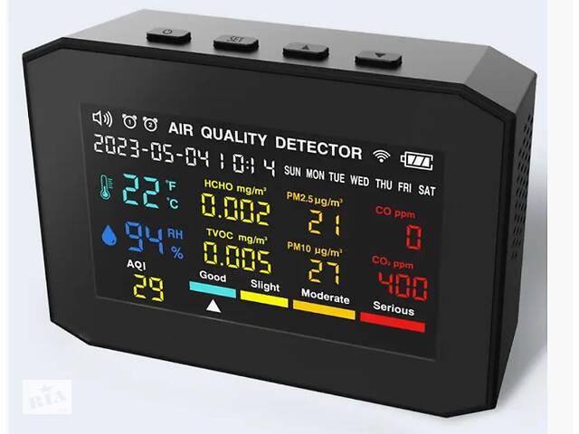 Многофункциональный VT-DA01 детектор качества воздуха CO2,CO,AQI ,формальдегидов,TVOC,HCHO,пыли PM10, PM2,5 с