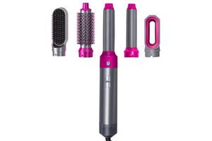 Мультистайлер для волос RIAS Hot Air Styler 5в1 с феном 1000W Grey/Pink (3_02764)