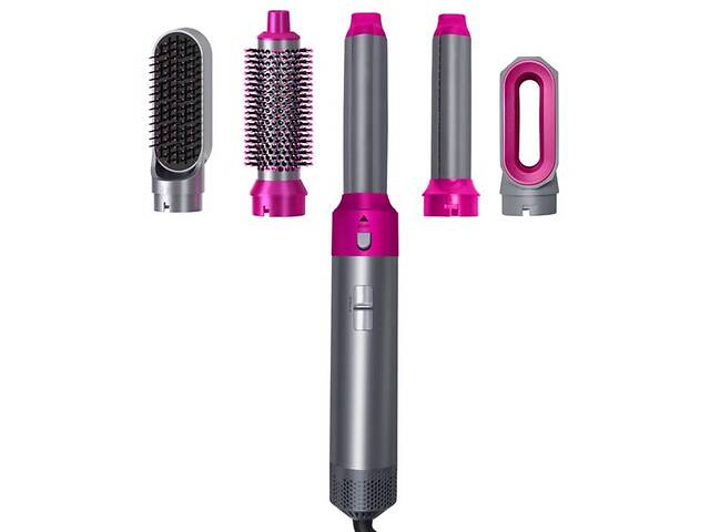 Мультистайлер для волос RIAS Hot Air Styler 5в1 с феном 1000W Grey/Pink (3_02764)