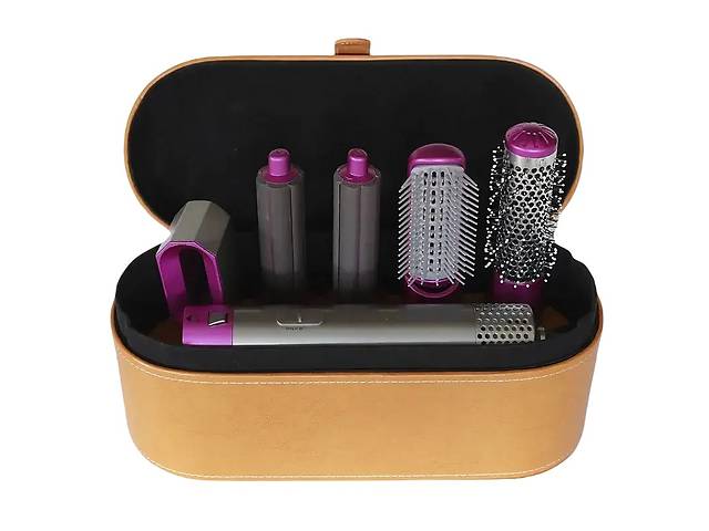 Мультистайлер для волос RIAS Hot Air Styler 5в1в кейсе 1000W Grey/Pink (3_02740)