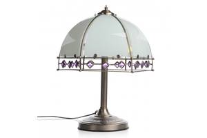 Настольная лампа классическая с абажуром Brille 60W TL-110 Бронзовый