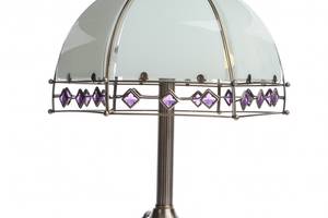 Настольная лампа классическая с абажуром Brille 60W TL-110 Бронзовый