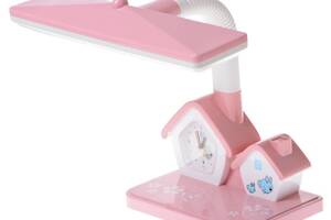 Настольная лампа с часами для детской Brille 11W TP-008 Розовый