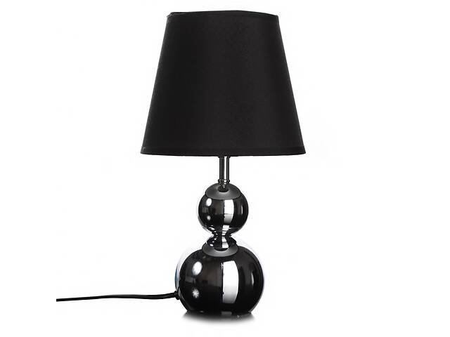 Настольная лампа в современном стиле с абажуром Brille 60W TL-177 Черный