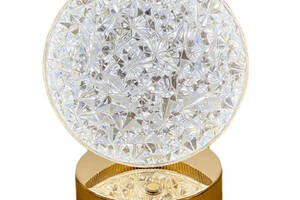 Настольная светодиодная кристаллическая лампа RIAS Round Diamond Gold
