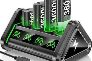 OIVO Зарядная станция и 4 аккумялятора по 3600 мВт-ч для Xbox One/Xbox Series X|S