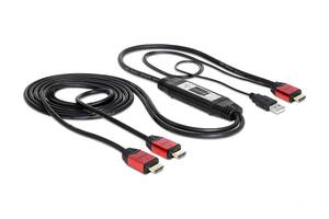 Перехідник моніторний Delock HDMI 1x2 (Splitter) Act 1080p USB-powered 2.0m чорний (70.08.3279)