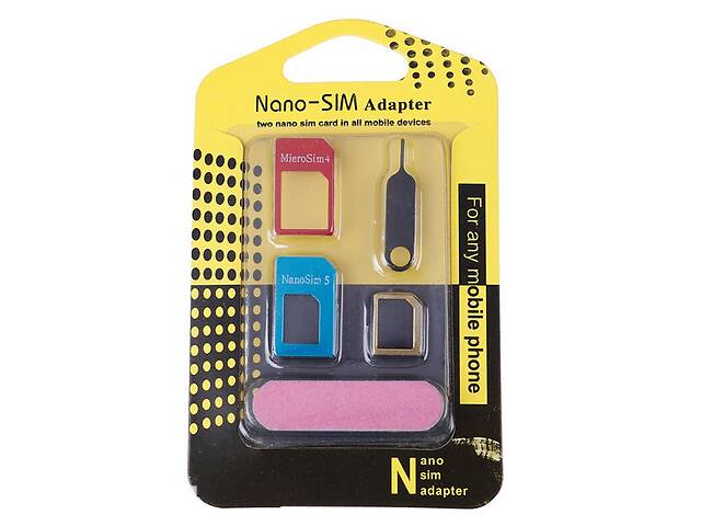 Переходник 5 в 1 microSIM ,nanoSIM