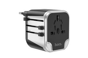 Переходник для розеток HOCO AC5 2USB Black