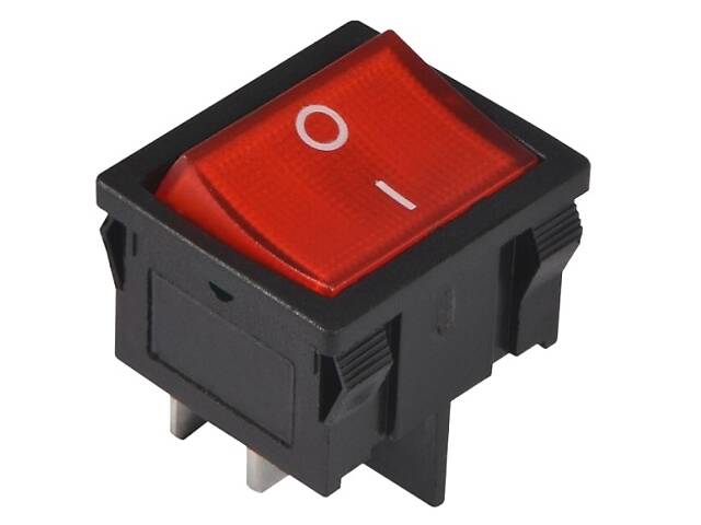 Переключатель клавишный KCD1-201-6 с подсветкой ON-OFF 4pin красный