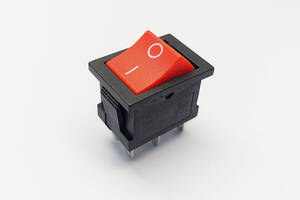 Переключатель клавишный KCD1-202-1, 2 группы, ON-OFF, 6 pin, 6A 250VAC/10A 125VAC, красный