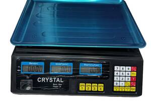 Переносные аккумуляторные товарные весы с памятью цен Crystal 50кг с калькулятором (1939655255)