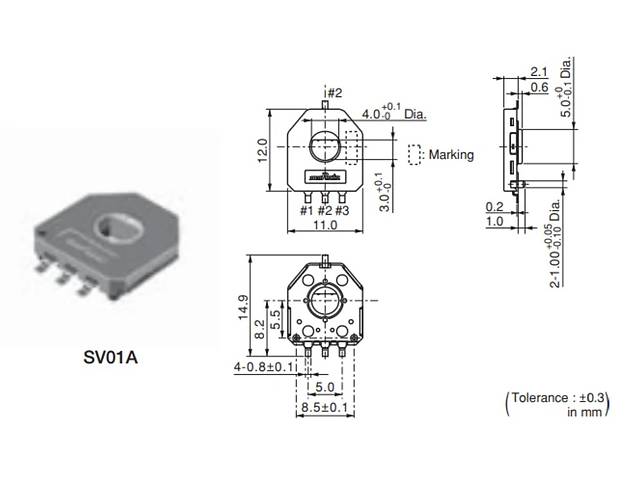 Підлаштувальний резистор SV01A103 потенціометр SMD 10К