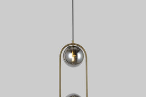 Подвесной светильник с двумя чёрными шарами 15 см Lightled 916-38-2 BRZ+BK