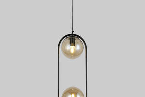 Подвесной светильник с двумя кофейными шарами 15 см Lightled 916-38-2 BK+BR