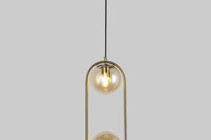 Подвесной светильник с двумя кофейными шарами 15 см Lightled 916-38-2 BRZ+BR