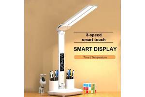 Двойная настольная лампа с часами