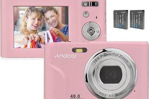 Портативная цифровая камера Andoer 48MP 1080P 2,4 16-кратный зум с 2 батарейками