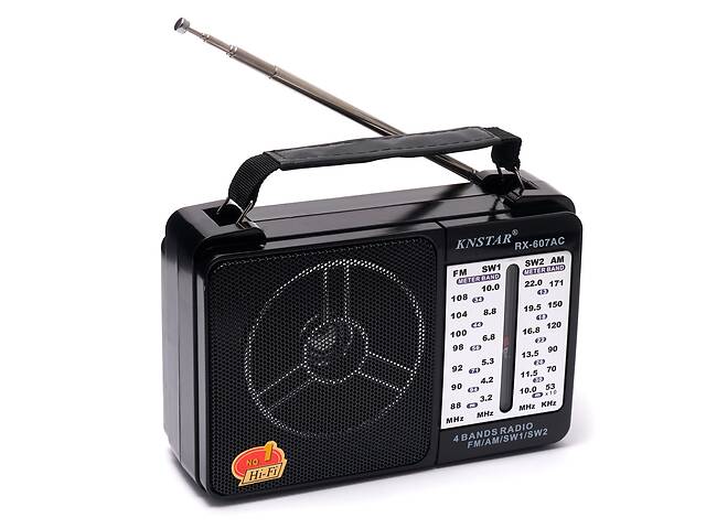 Портативне радіо Knstar на батарейках та від мережі RX-607 AC Радіоприймач FM/AM/SW1/SW2