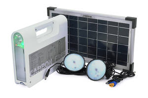 Портативный фонарь BRAZZERS BRPF-CF80/18, Solar panel 18W, LiFePO4 - 80Wh, DC: 2x3.2V, USB:: 1x5V/2A, 2x6W Led лампы...