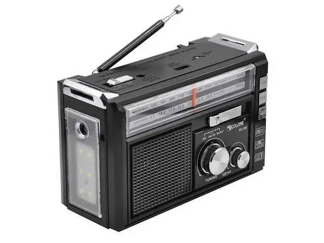 Радиоприемник на аккумуляторе Golon RX-382 FM/AM/SW с фонарем LED Черный (1756375728)