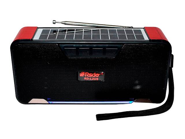 Радиоприемник на солнечной батарее портативный RSDO RD-L2US Solar с Bluetooth, USB, TF красный (24407-RD-L2US_721)