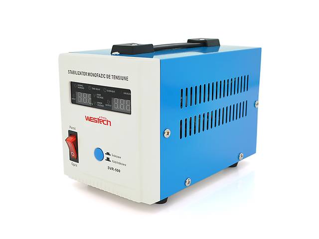 Стабилизатор напряжения релейный Westech SVR-500VA/375W однофазный, напольного монтажа, LED дисплей, DC150-270V, AC23...