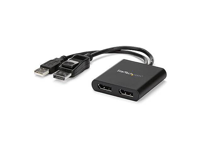 StarTech.com Розгалужувач DisplayPort 1.2 для двох моніторів, багатомоніторний адаптер DisplayPort на 2x