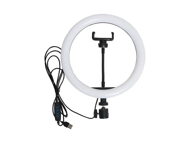 Студийная 360° светодиодная LED лампа под штатив с держателем для телефона 26 см XPRO LIVE LIGHT A26