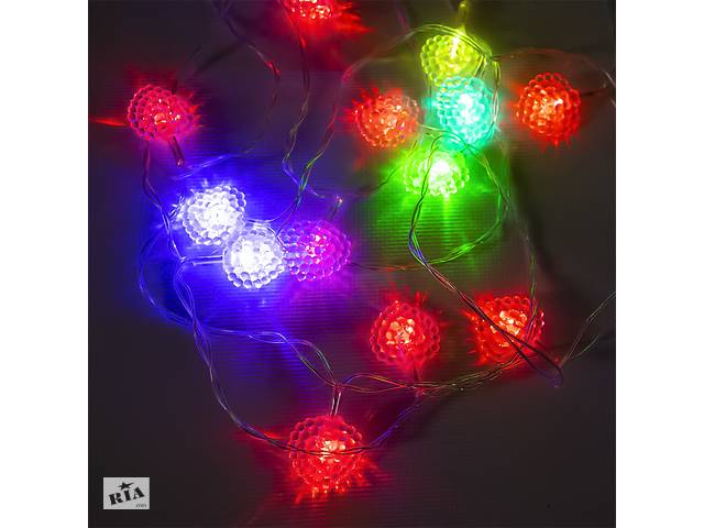 Светодиодная гирлянда на елку 'Листочки' Xmas 3.9м 20LED Parts-3 Цветная, декоративная гирлянда (ST)