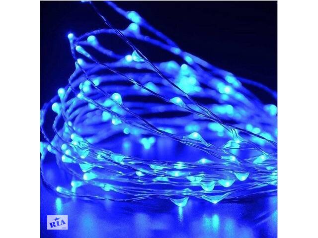 Светодиодная гирлянда нить Капли росы на 200 Led электрическая синяя