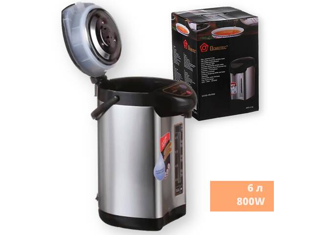 Термопот (чайник-термос) 6 л Domotec MS-6000 серебристо-черный 800W (MS-6000_1169)