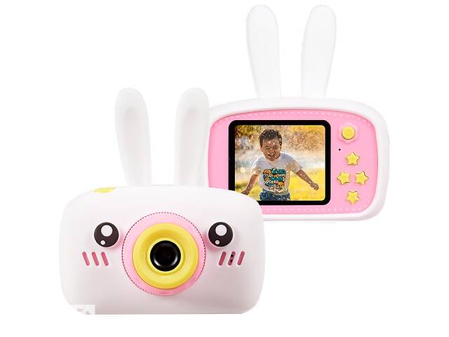 Цифровой детский фотоаппарат Children fun Camera Зайчик детская фото-видеокамера White