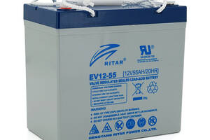 Тяговый аккумулятор RITAR EV12-55,12V 55Ah, M5 ( 229 х 138 х 211(216) ), Q1