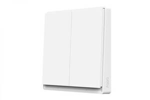 Умный выключатель двухклавишный с нулевой линией Aqara E1 Wall Switch EU Zigbee 3.0 Apple HomeKit (QBKG41LM)