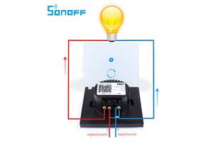 Умный выключатель Sonoff Light T1 на стене, Wi-Fi, удаленное управление