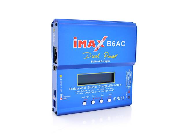 Универсальное ЗУ iMAX B6 ,12V,220-240V,0,1-5A,LCD,балансир,от1до15ячеек,клеммы (AGM/GEL/Li-Ion/LiFePO4/NiCa/NiMH)