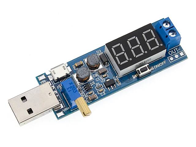 USB DC-DC универсальный регулируемый стабилизатор 3.5В - 1-24В 3Вт #100471