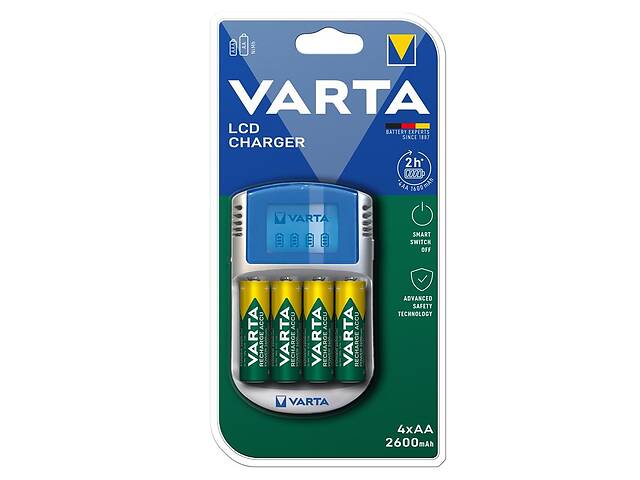 VARTA Зарядное устройство LCD Charger + Аккумулятор NI-MH AA 2600 мАч, 4 шт.