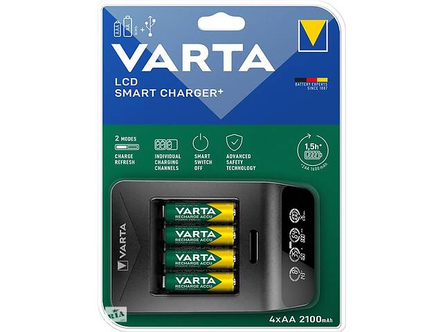 VARTA Зарядний пристрій LCD Smart Plus CHARGER + 4xAA 2100 mAh