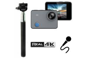 Видеокамера XPROUNIQ REAL4K GYRO Black с REAL4K съемкой и гироскопом + Монопод в комплекте!