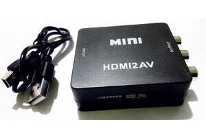 Видеоконвертер с HDMI на AV переходник HDMI в RCA / композитный / тюльпаны