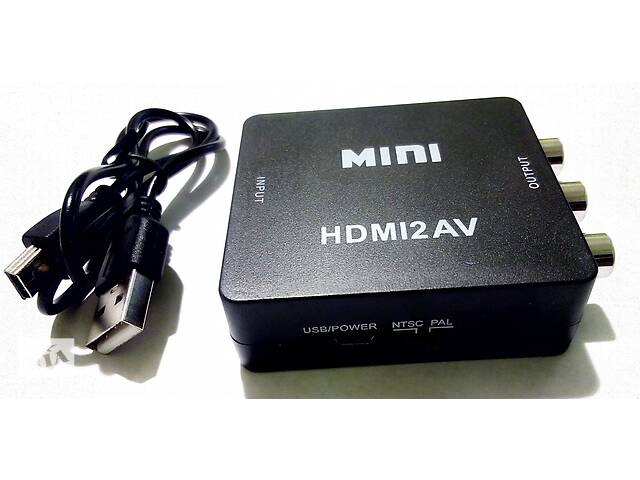 Видеоконвертер с HDMI на AV переходник HDMI в RCA / композитный / тюльпаны