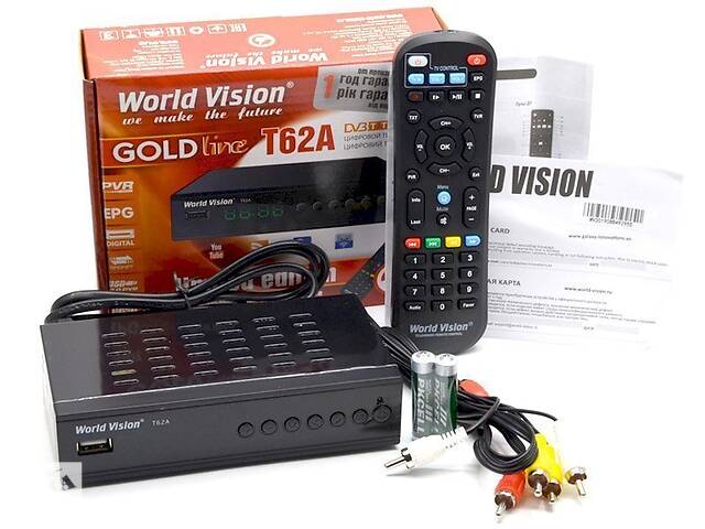 World Vision T62A-Цифровой DVB-T/T2 ресивер IPTV Wi-Fi,Антенна наружна