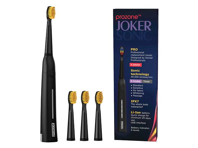 Зубная щетка ProZone JOKER ClassicYellow Черный