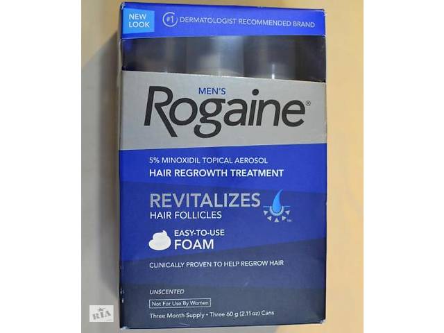 Піна регейн 5% міноксидил (Rogaine foam 5% minoxidil) 3флакона, оригінал з США